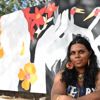 Molly Hunt Brings Garma Festival Theme to Life with Vibrant Mural